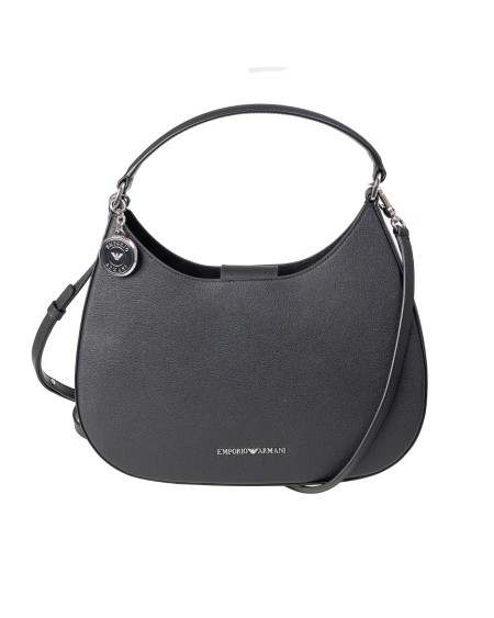 Shop EMPORIO ARMANI  Bag: Emporio Armani hobo bag in micro grained recycled leather Armani Sustainability Project.
Composition 100% Polyurethane.
Dimensions: 37.5 x 27 11.5 cm.
Micro grained recycled leather.
Single handle.
Metal logo.
Logo charm.
Internal pouch with zip.
Made in Italy.. Y3E225 YWE9E-80001